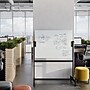 U Brands White Frosted Magnetic Glass Dry Erase Board, Double Sided Rolling Easel, Frameless, 47" x 35" (2368U00-01)~#|#~8BFC36A6-7A39-4E5C-8171FD3E68AE49D0_sc7