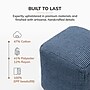 Anji Mountain Madison Ivory Sailor Blue Fabric Square Pouf Ottoman (AMBPF102-1818)~#|#~8BFD4BE1-5741-487A-9B313A456FD6FDDD_sc7