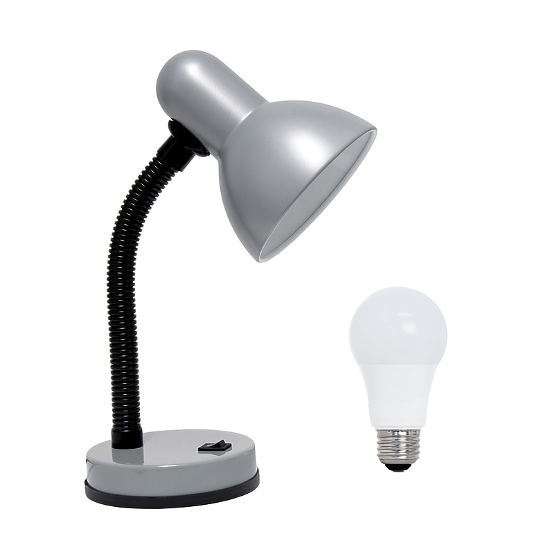 Simple Designs Basic LED Desk Lamp, 14.25", Silver (LD1003-SLV-LB) image 1