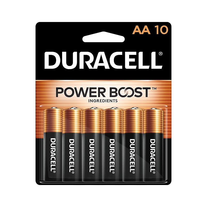 Duracell Coppertop AA Alkaline Battery, 10/Pack (MN1500B10Z) image 1