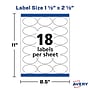 Avery Sure Feed Dissolvable Laser/Inkjet Oval Labels, 1 1/2"x 2 1/2", White, 90 Labels/Pack (4223)~#|#~8C082440-C047-473D-BBEF5BB77643132C_sc7