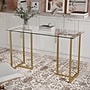 Martha Stewart Eli 47"W Glass/Steel Home Office Desk, Clear/Polished Brass (XUDK1GLD)~#|#~8C084077-DC39-42EF-81C1FAB787477BBC_sc7