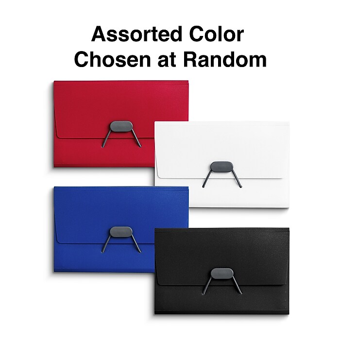 Staples Plastic Accordion File, 13-Pocket, Coupon Size, Assorted