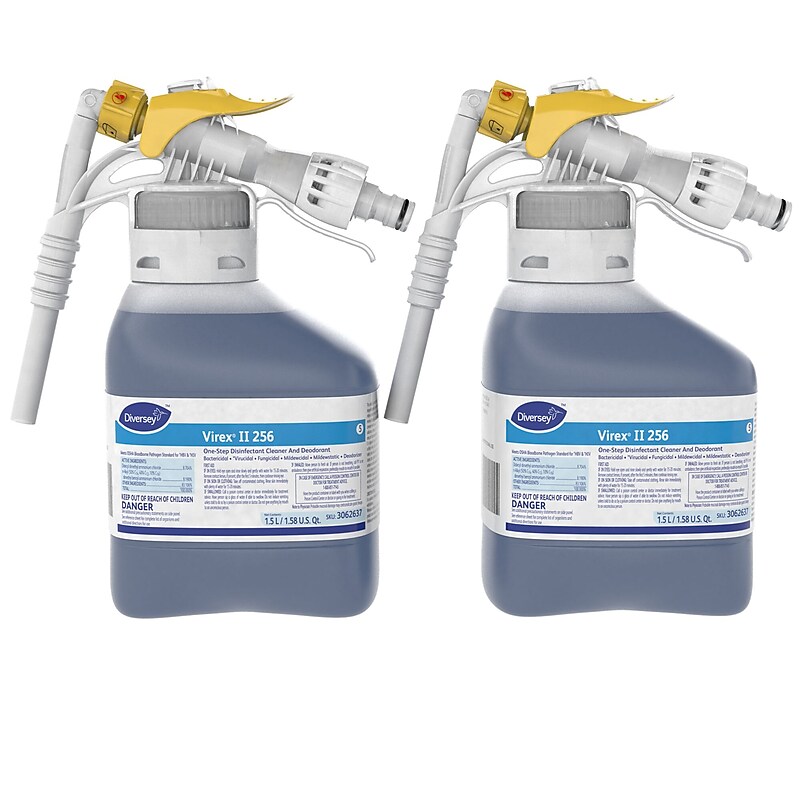 Virex II 256 Disinfectant for Diversey RTD, Minty, 1.5 L / 1.58 U.S. Qt., 2/Carton (3062637) image 1