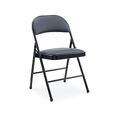Staples Folding & Stacking Chair, Faux Leather | Staples