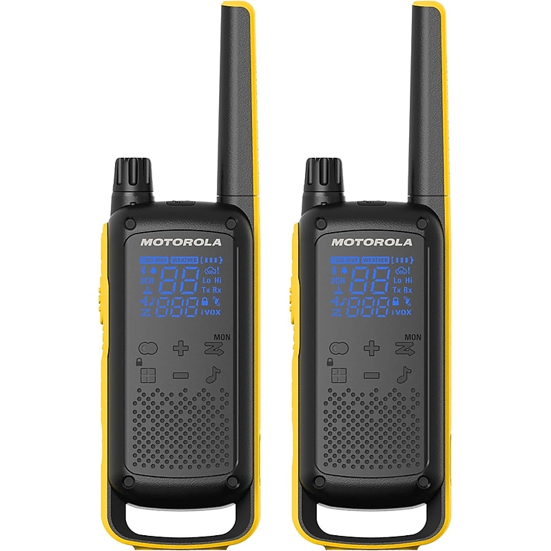 Motorola Talkabout 2-Way Radio, Waterproof, 2/Pack, Black/Yellow (T470) image 1