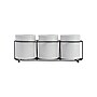 Storied Home 4.25" 3-Piece Ceramic Storage Crocks with Black Metal Holder, White (DA6834)~#|#~8C1B16C7-BB1F-4F67-AB255BD2B0F79650_sc7