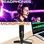 Delton M320 RGB Condenser Microphone and ANC Bluetooth Computer Headphones Podcast & Recording Kit, Black (DRU3000BD3)~#|#~8C269E7E-89B1-42F2-A93E6DE7FEB154A9_sc7