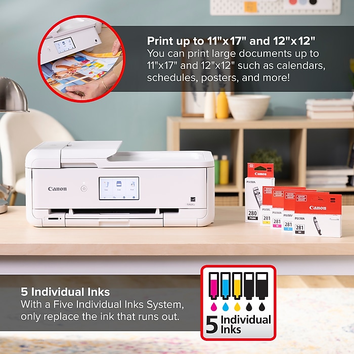 Canon PIXMA TS9521Ca Inkjet Printer, All-In-One, Print, Scan, Copy