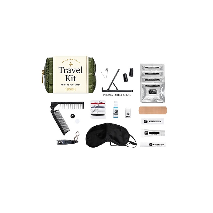 Pinch Provisions 18-Piece Polyester Travel Comfort Set, Green