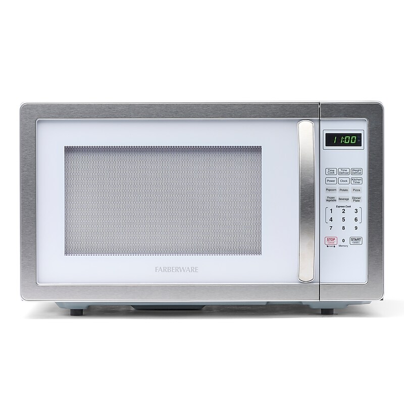Farberware Classic 1.1 Cu. Ft. Countertop Microwave, White/Platinum (FMO11AHTPLB) image 1