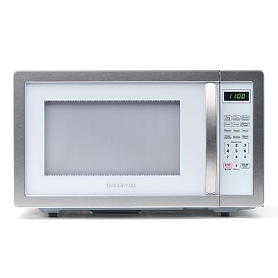 Farberware Classic 1.1 Cu. Ft. Countertop Microwave, White/Platinum (FMO11AHTPLB) Simolary simolary.com