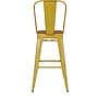 Flash Furniture Kai Indoor-Outdoor Bar Height Stool with Removable Back, Yellow with Teak Seat (CH3132030GYLP2T)~#|#~8C42803E-C41E-401C-AA1B557F3859D38E_sc7