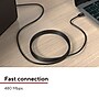 Staples TECH 6 ft. USB-C to USB-B 2.0 Cable, Male to Male, Black (ST62444)~#|#~8C445D80-51D1-416A-B33BE6D139B99F47_sc7