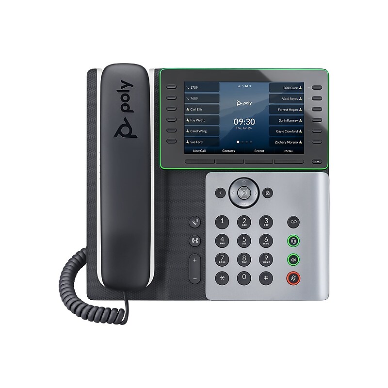 Poly Edge E500 48-Line Corded Conference Telephone, Black/Silver (82M94AA) image 1