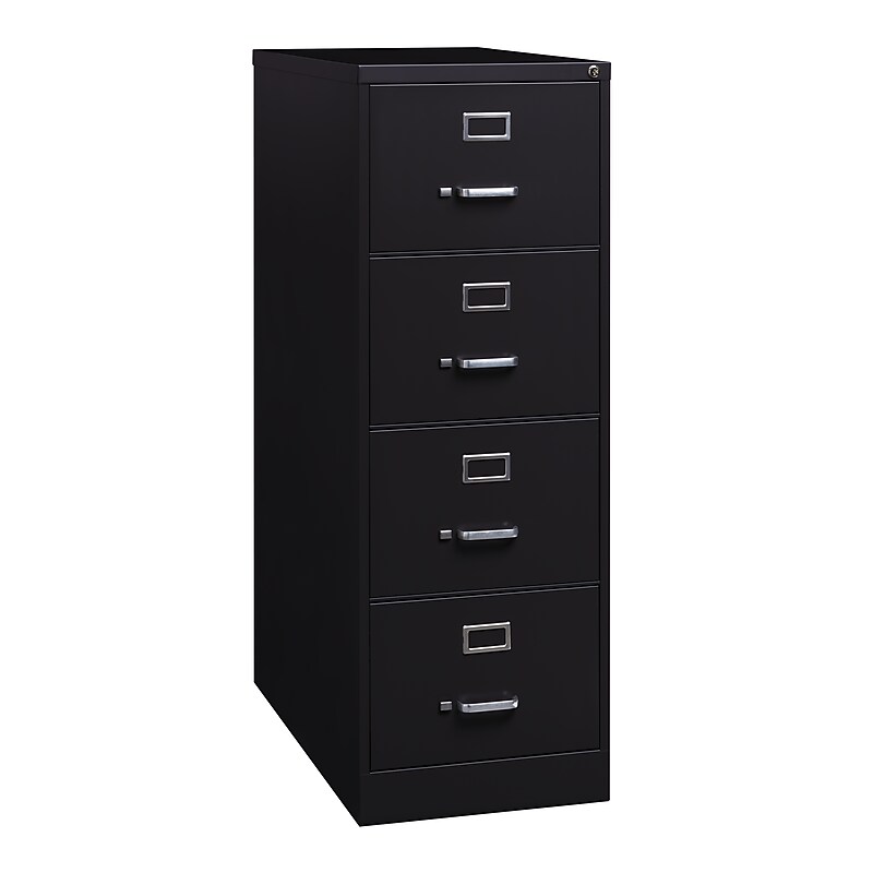 Hirsh Commercial 4-Drawer Vertical File Cabinet, Legal Size, Lockable, 52"H x 18"W x 26.5"D, Black (14107) image 1