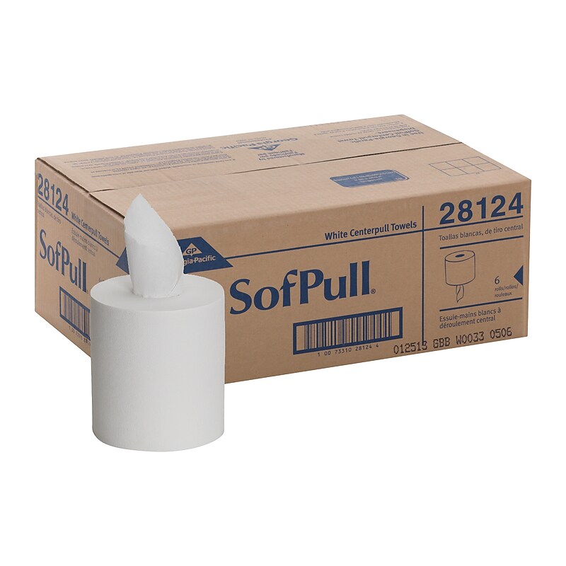 SofPull Centerpull Paper Towels, 1-ply, 320 Sheets/Roll, 6 Rolls/Pack (28124) image 1