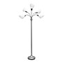 Simple Designs 67" Silver Metal Medusa Floor Lamp with 5 Adjustable White Cone Shades (LF2006-SVW)~#|#~8C4DF1A7-9FC8-4AC3-9608DF60163ECF09_sc7