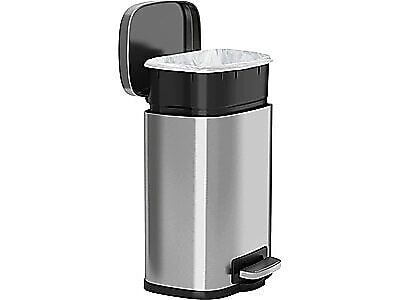 HLS Commercial Stainless Steel Step Trash Can with Hinged Lid, 1.32-Gallon, Silver (HLSS01R) Sansujyuku sansujyuku.com