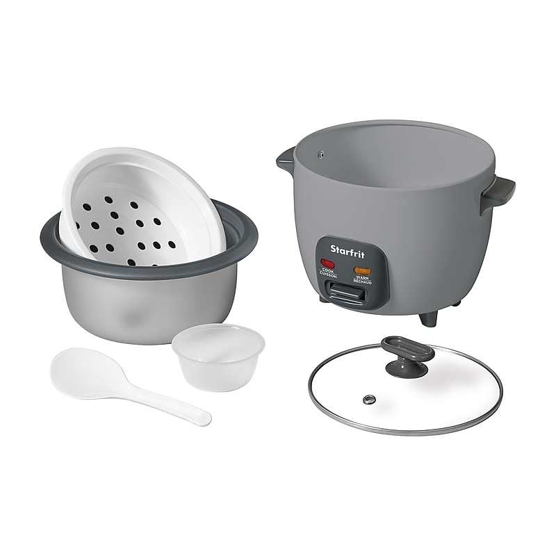 Starfrit SRFT024739 10-Cup Electric Rice Cooker with Ceramic Pot, Gray image 1
