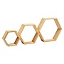 Mind Reader 3-Shelf Bamboo Mouted Honeycomb Hexagon Floating Shelves, 12" x 3.13" x 13.75" (WWALL3PC-BRN)~#|#~8C5156B6-6F74-47A8-8CD8584580539026_sc7