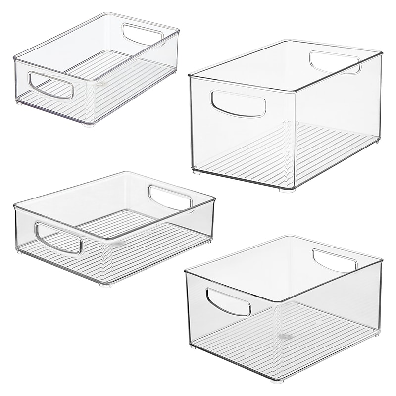 iDESIGN Medium Stackable Plastic Storage Bin, Clear (95569N) image 1