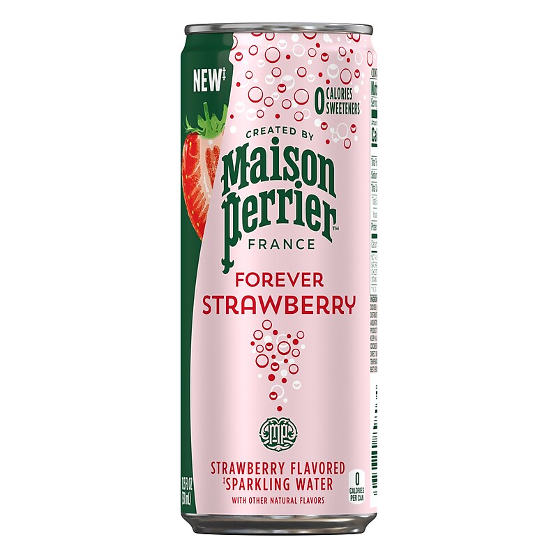 Perrier Strawberry Flavored Sparkling Mineral Water, 330 ml, 8/Pack (12316295) image 1
