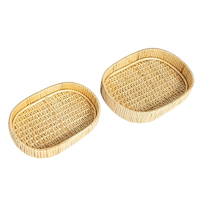Household Essentials Handwoven Willow Nestable Oval Trays - Thumbnail 3