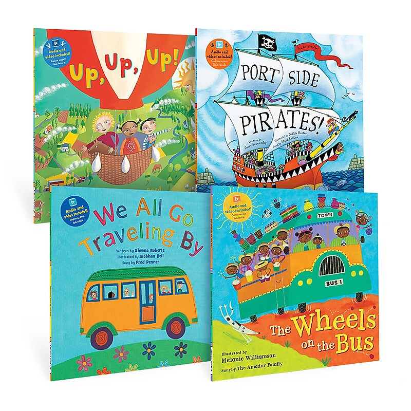 Barefoot Books Kindergarten Transportation Singalongs Book Bundle, 4/Set (BBK9798888593349) image 1