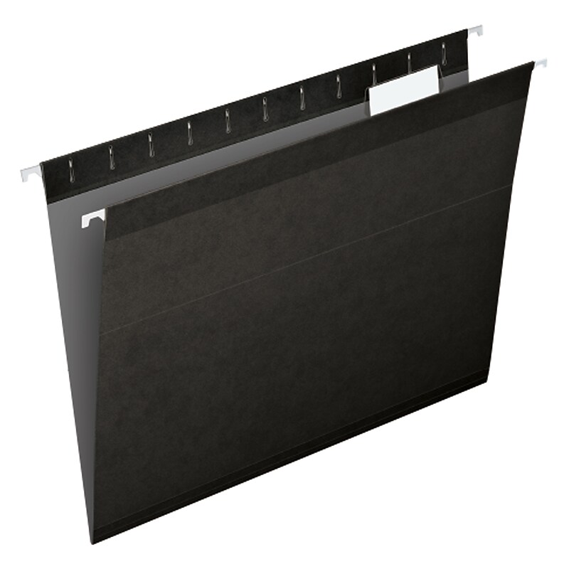Pendaflex Reinforced Hanging File Folders, 1/5 Tab, Letter Size, Black, 25/Box (PFX 4152 1/5 BLA) image 1