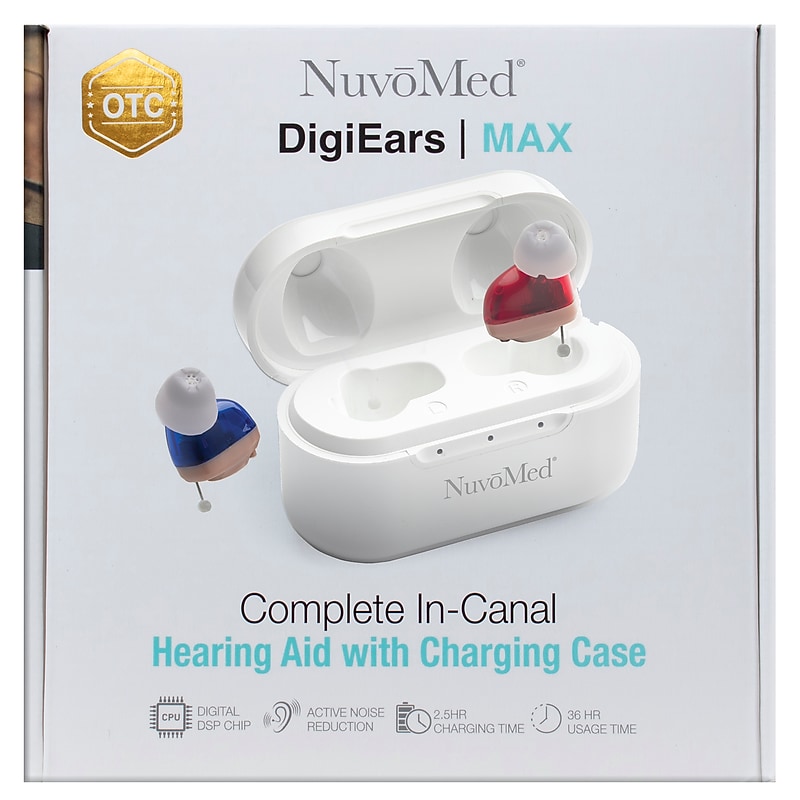 NuvoMed DigiEars Max Complete-In-Canal Hearing Aid with Charging  Case (HSA-4/0142) image 1