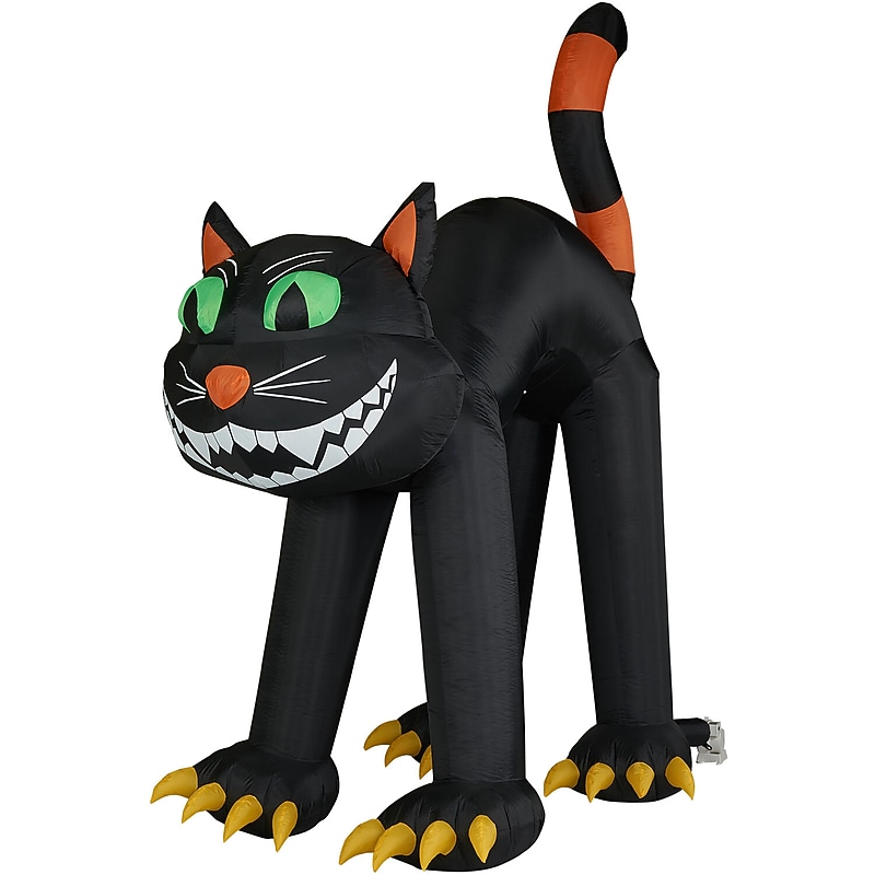 Haunted Hill Farm 10' Prelit Inflatable Black Cat (HIBCAT101-L) image 1