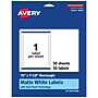 Avery Laser/Inkjet Multipurpose Labels, 7.5"  x 10", Matte White, 50/Box (94264)~#|#~8C743DB4-D801-4DE7-AEDCAB2CAD0E65B4_sc7