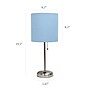 Simple Designs 19.5" LED Table Lamp, Brushed Steel/Blue Shade (LT2024-BLU-CCLB)~#|#~8C751039-F764-4D48-940337583544A7F9_sc7