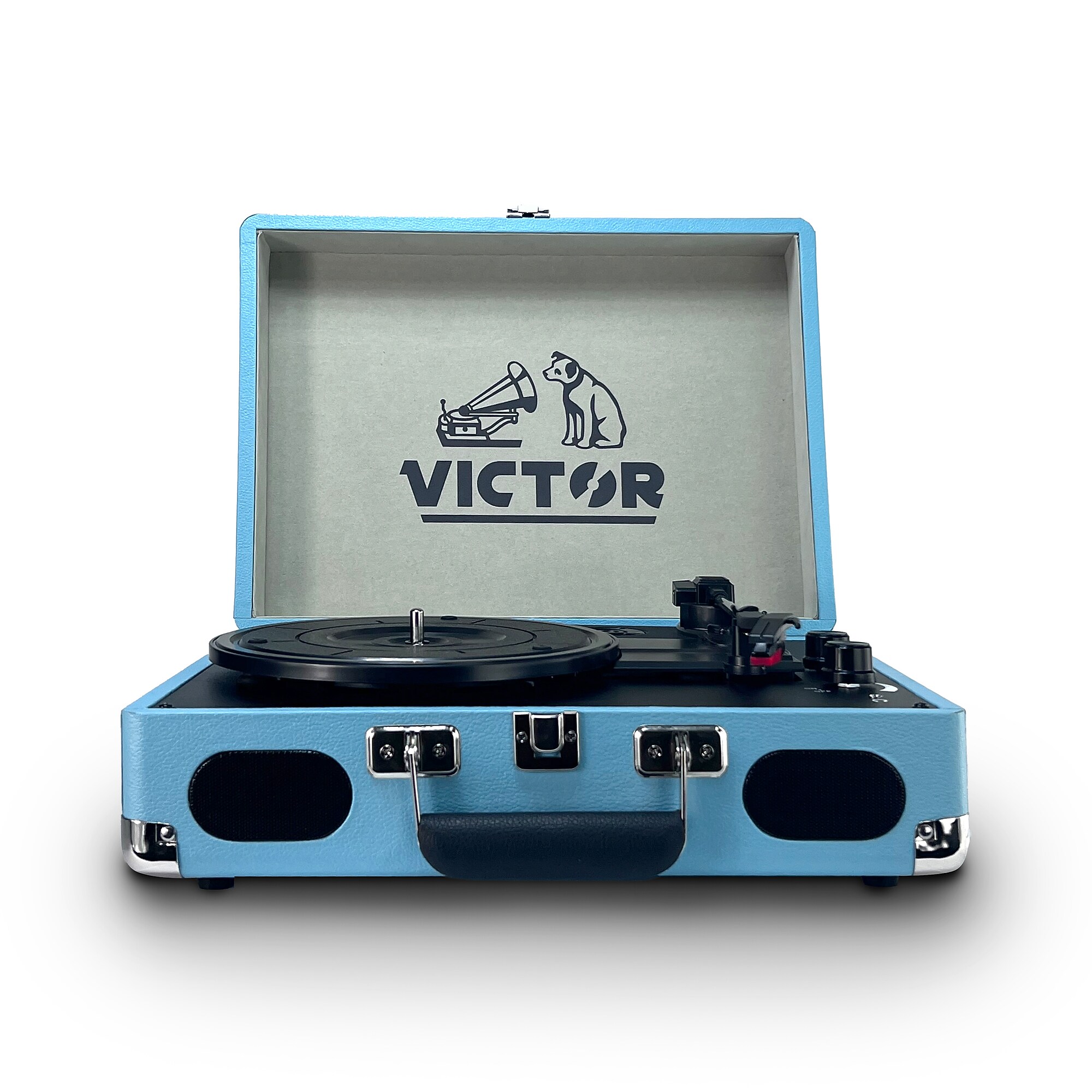 Victor Metro Plus Bluetooth Suitcase Turntable 3-Speed Vinyl Record Player with Speakers, Turquoise (VSRP-850B-TQ) Simolary simolary.com