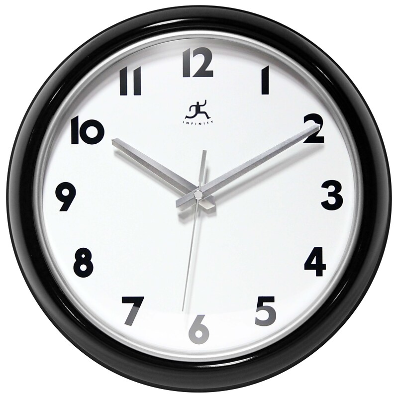 Infinity Instruments Lux Wall Clock, Plastic/Glass, 12" (14917BK-S3140) image 1