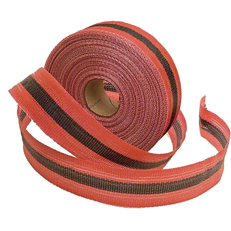 Accuform Woven Barricade/Perimeter Tape, Red with Black Center Stripe, 2" x 200-ft (PTW204) image 1