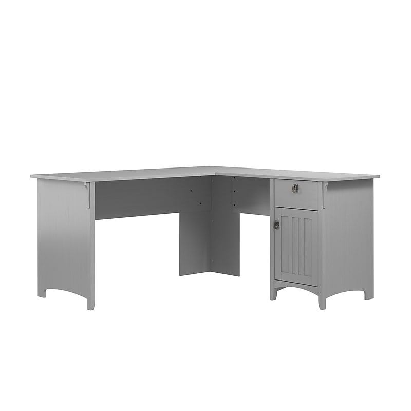 Bush Furniture Salinas 60"W L Shaped Desk with Storage, Cape Cod Gray (SAD160CG-03) image 1