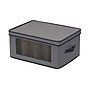 Household Essentials 38.12 Quart Wine Glass Storage Box with Lid, Fabric, Gray (52542-1)~#|#~8C7F37A9-FA81-41DA-AEE7808F6309E271_sc7
