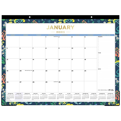 2025 Blue Sky Day Designer Meadow 22" x 17" Monthly Desk Pad Calendar
