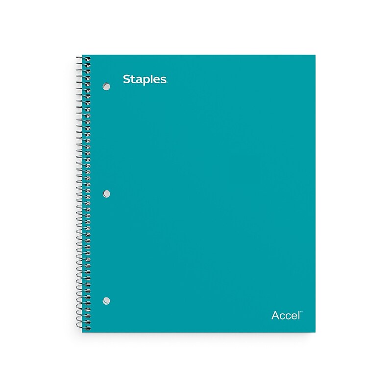 Staples Premium Poly 5-Subject Notebook, 8.5" x 11", College Ruled, 200 Sheets, Teal (ST58320D) image 1