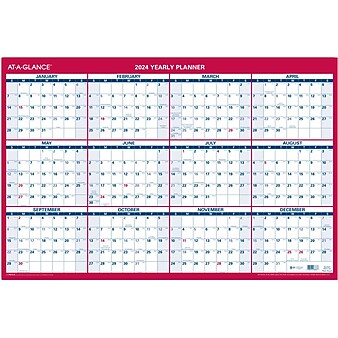 2024 AT-A-GLANCE 36" x 24" Yearly Wall Calendar, Reversible, Red (PM212-28-24)