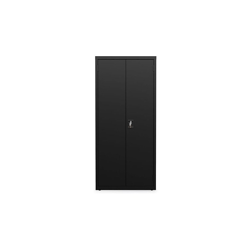 OIF 66"H Steel Storage Cabinet with 3 Shelves, Black (CM6615BK) image 1