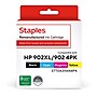 Staples Remanufactured Black High Yield and Color Standard Yield Ink Cartridge Replacement for HP 902XL/902 (STT0A39AN), 4/Pack~#|#~8C8FD0C8-0C4C-4087-ADF6BD1785ECD61A_sc7