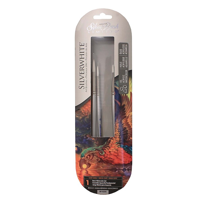 Silver Brush Synthetic Brushes, Assorted, 3/Pack (SLVSW1520S) image 1