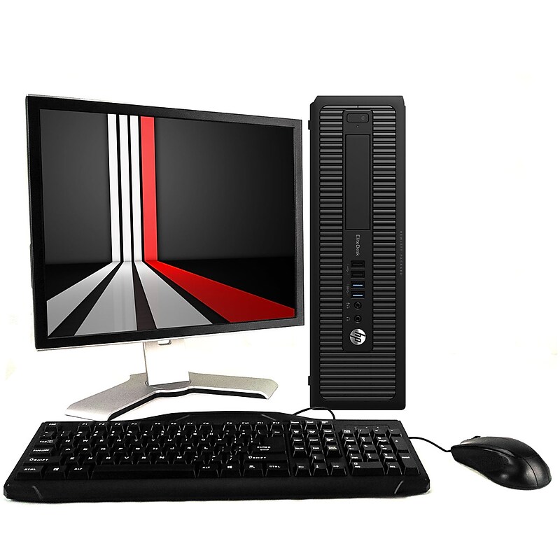 HP 800G1 Refurbished Desktop Computer with 20" Monitor, Intel Core i5-4570, 8GB Memory, 500GB HDD image 1
