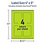 Avery Printable Rectangle Multipurpose Labels, 4" x 3", Bright Green, 160/Pack (94252)~#|#~8C92A5E3-AEBE-4502-A32027306F0B0F4D_sc7