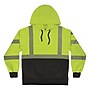 GloWear 8317BK High Visibility Long Sleeve Black Bottom Hooded Sweatshirt, ANSI Type R Class 3, Lime, Medium (22973)~#|#~8C974FE1-77A0-4A58-BF1E43EC9382854B_sc7