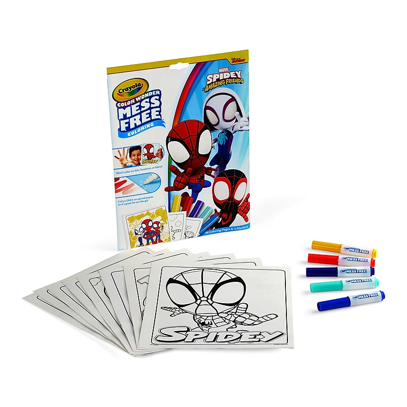Crayola Color Wonder Coloring Pad & Markers, Spidey and His Amazing Friends (75-2784) image 1