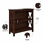 Bush Furniture Key West 30"H 2-Shelf Bookcase with Adjustable Shelf, Bing Cherry (KWB124BC-03)~#|#~8CB6BD13-140B-4675-BD967E651A27C7F0_sc7